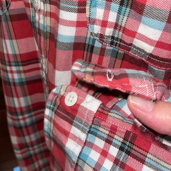 J. Crew Sportsmen's Outfitter Shirt Size L Red/Green/White Plaid Button Up - Picture 5 of 7
